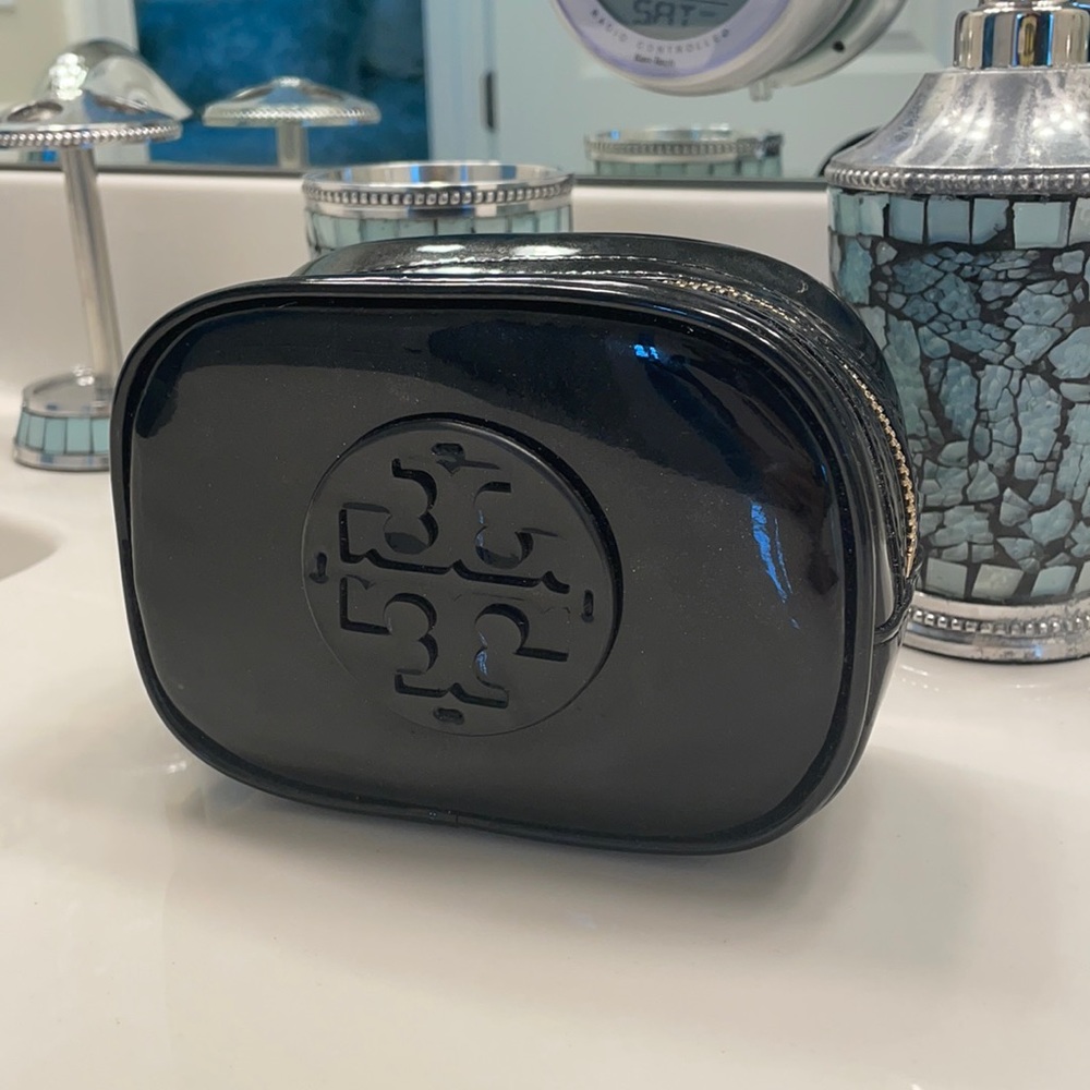 Patent leather make up bag